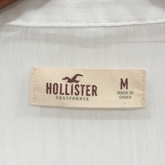 Hollister Women’s White Button-Down Shirt Size M - Picture 4 of 10